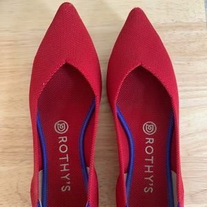 Rothy's Pointed Toe Flats- Bright Red